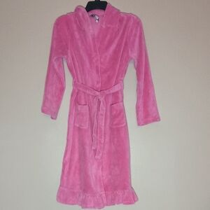 Lands' End Girls Hot Pink Fleece Robe